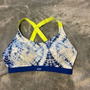 PINK Victoria's Secret Blue and Yellow Sports Bra